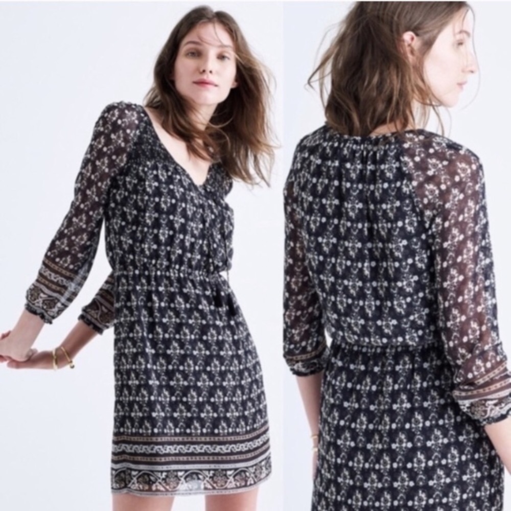 Madewell Woodland Boho Artisian Floral Dress